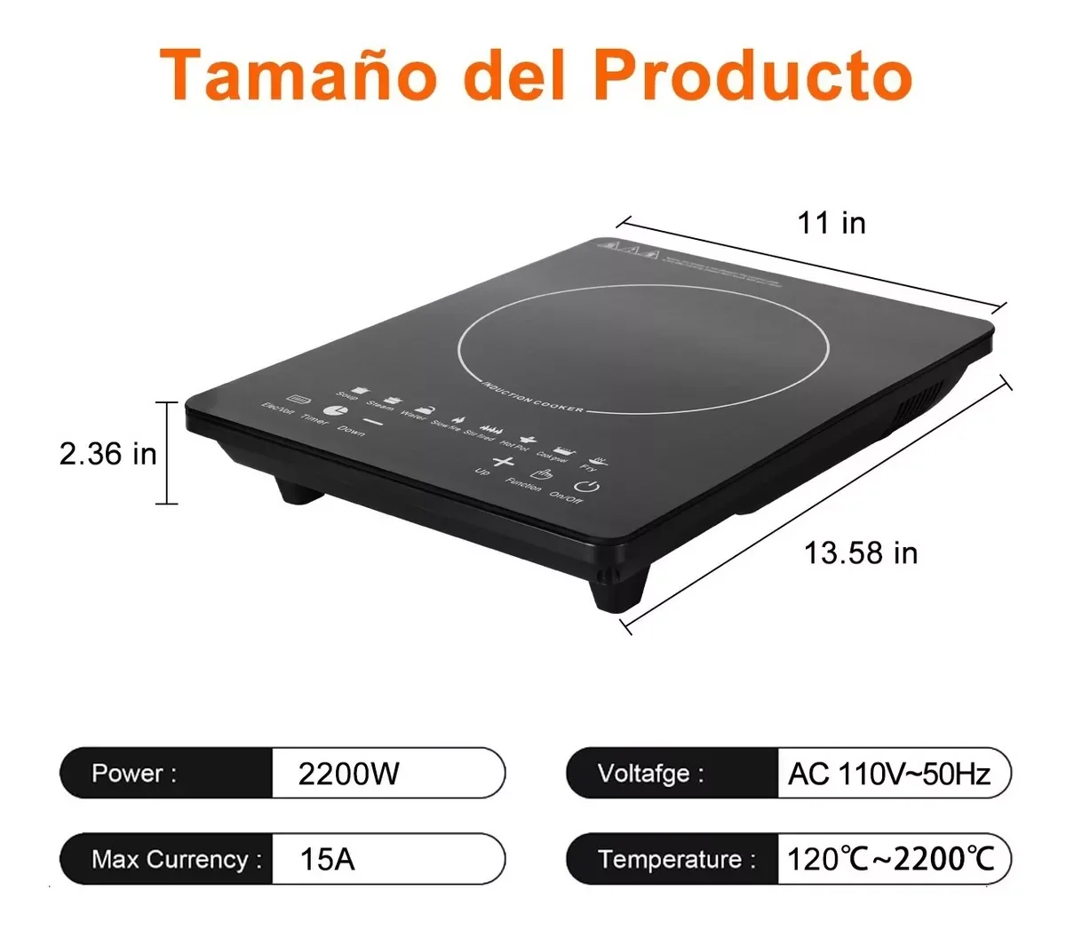  Equator - Placa de cocción de inducción portátil, quemador  único de 11 pulgadas, con mango (lila) : Electrodomésticos