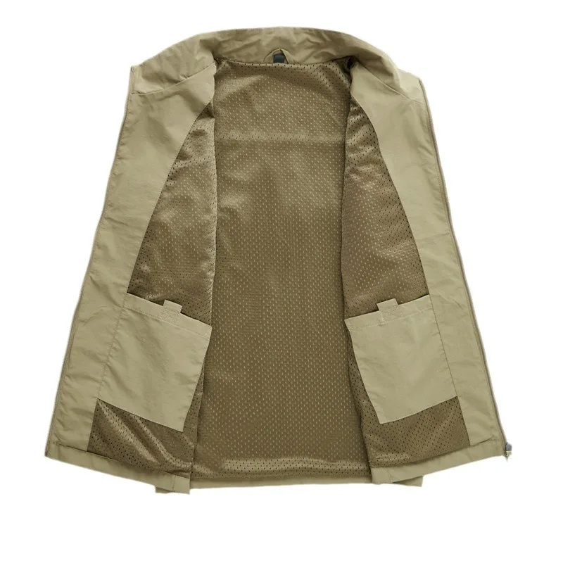 Multipocket Vest Man Waterproof Large Size Sleeveless Jacket Windbreaker Luxury Clothing Hunting Fishing Work Vests Hiking Vest