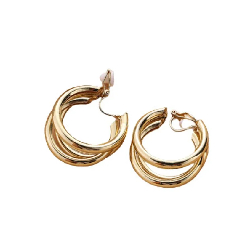 Ear Clip Earrings Clip Earrings Ear Clip Ear Accessories 1Pair Fashion Vintage C-shaped Geometric For Women Party