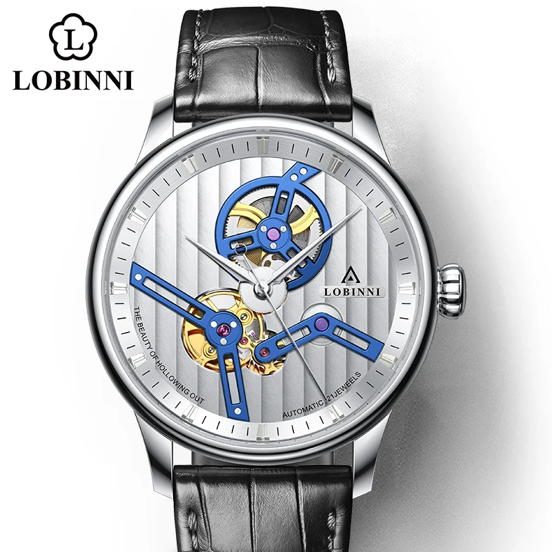 

LOBINNI 2023 New Seagull Men Luxury Watch Hollow Out Design Automatic Mechanical Skeleton Sapphire 50M Waterproof Wristwatches