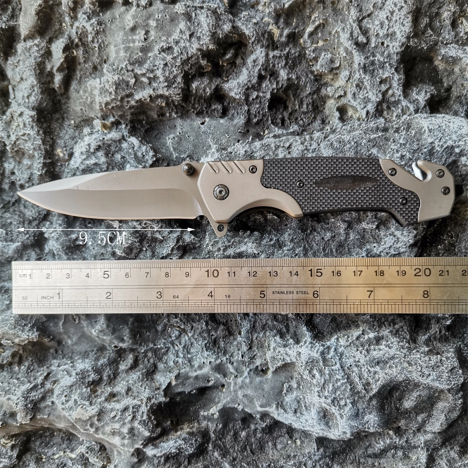 DB3820FoldingKnifeBlackBladeHandleMilitaryTacticalPantsBelt