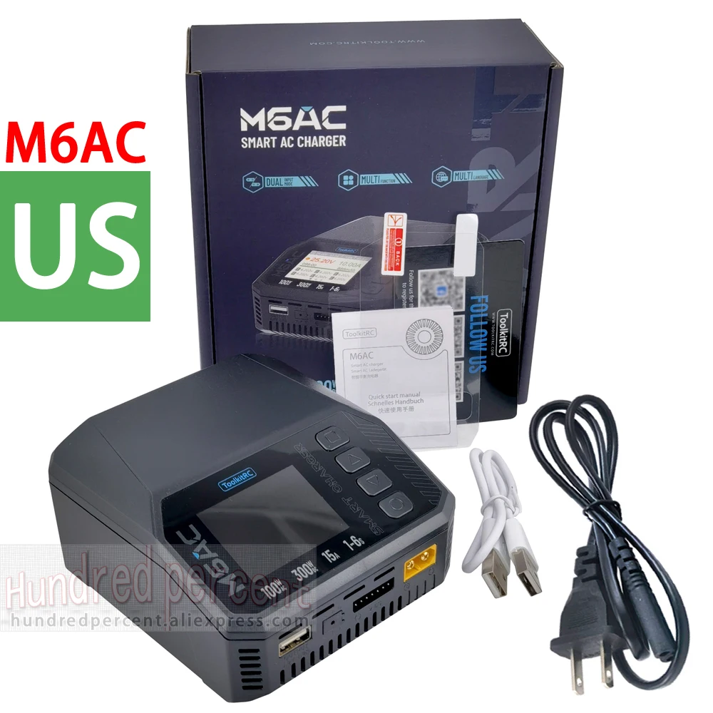 ToolkitRC M6AC Smart Lipo Battery Charger Discharger AC 120W DC300W MAX30A for 1-6S Battery FPV Model Spare Part LiHV LIFE LILON thumbnail 4