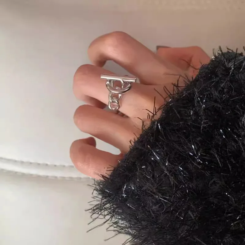 Sterling Silver Geometric Adjustable Women's Ring - Fashionable Wedding Fine Jewelry Wholesale