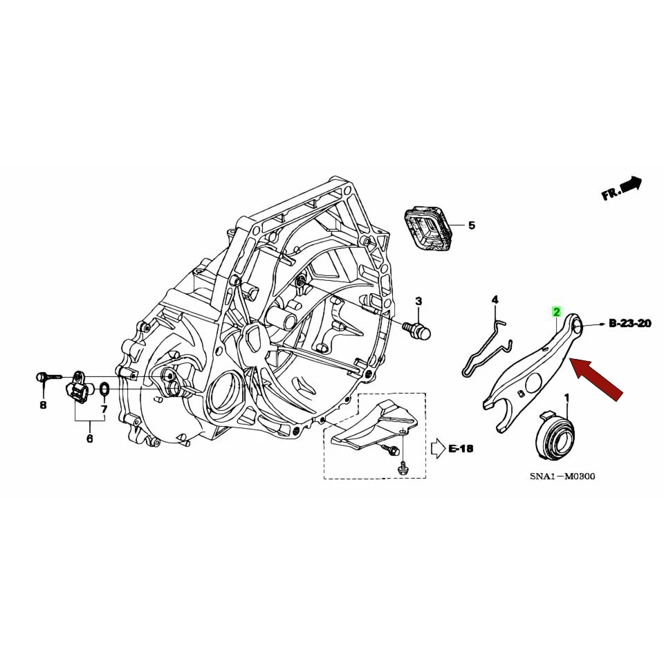 혼다 시빅 DBA-FD1, 시티 재즈 K20Z3 K20Z4용 새 클러치 릴리스 포크 (OEM 22821-RF0-000, 22821RF0000, 22821 RF0 000)
