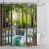 Forest Nature Scenery 3d Print Tree View Shower Curtain Waterproof Design  Polyester Home Decoration Bathroom Washable With Hook 2