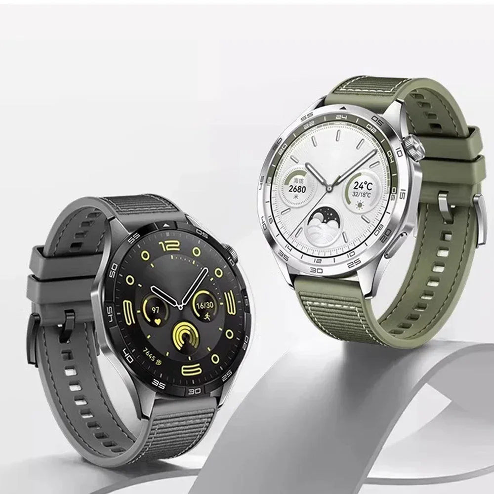 Premium 22mm Silicone & Woven Smartwatch Band - Elegant Strap Accessory