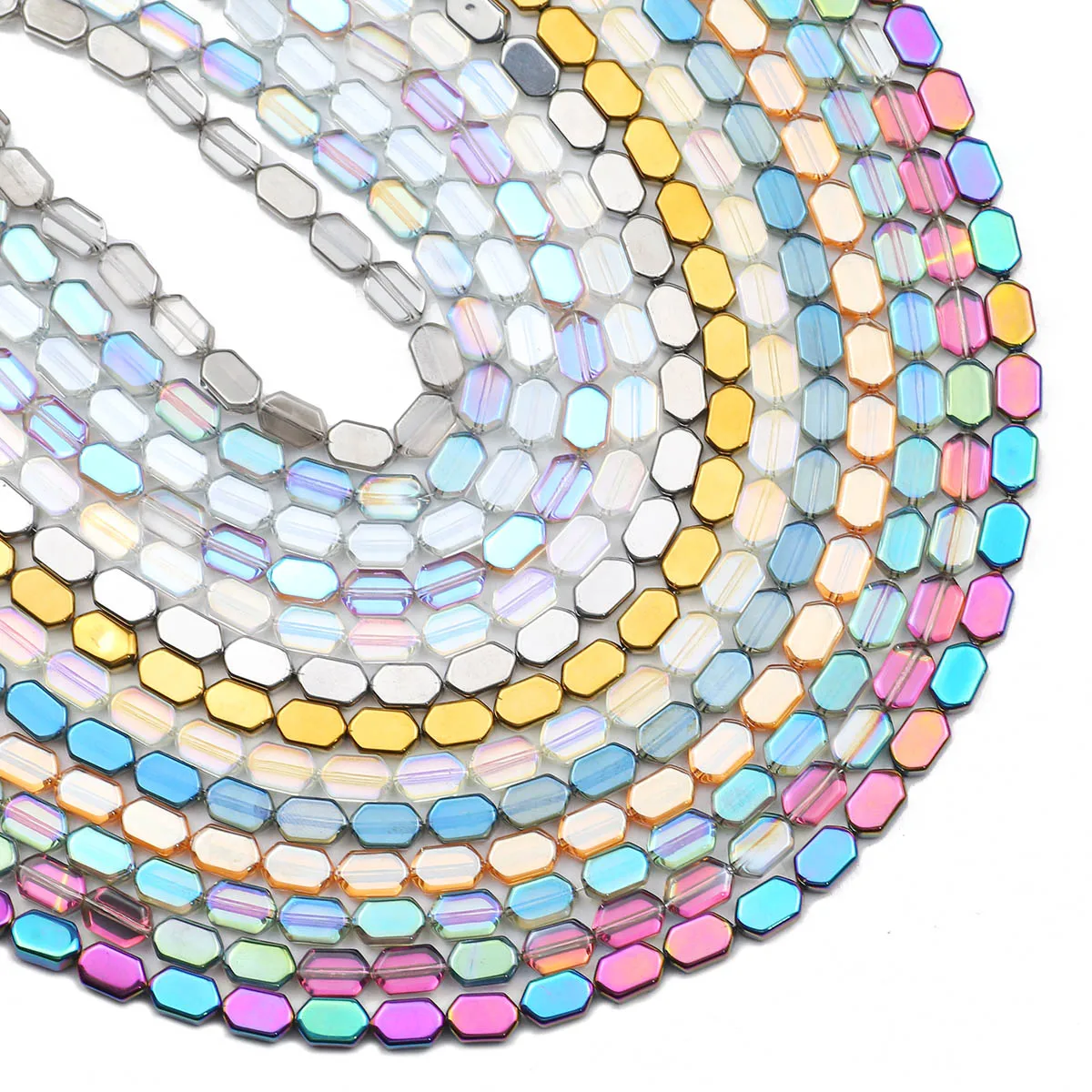 

6*9 мм 60 шт. прямоугольное Хрустальное стекло AB цветное покрытие Сделай Сам россыпью бусины для изготовления женских браслетов ожерелий ювелирных изделий Аксессуары