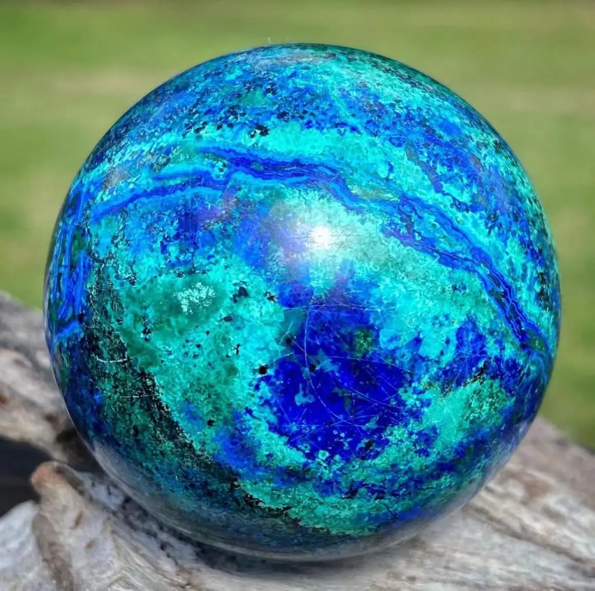 

Natural Azurite Malachite Crystal Sphere Blue Green Chryscolla Ball Reiki Healing Turquois Stone Home Decoration