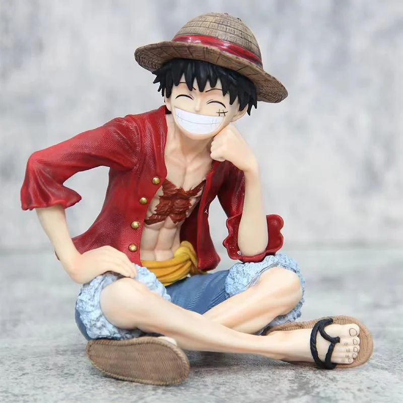 

One Piece Luffy Smile Sitting posture Action Figure Statue Anime Figurine Pvc Model Doll Collection Decoration Toy Gift Kids
