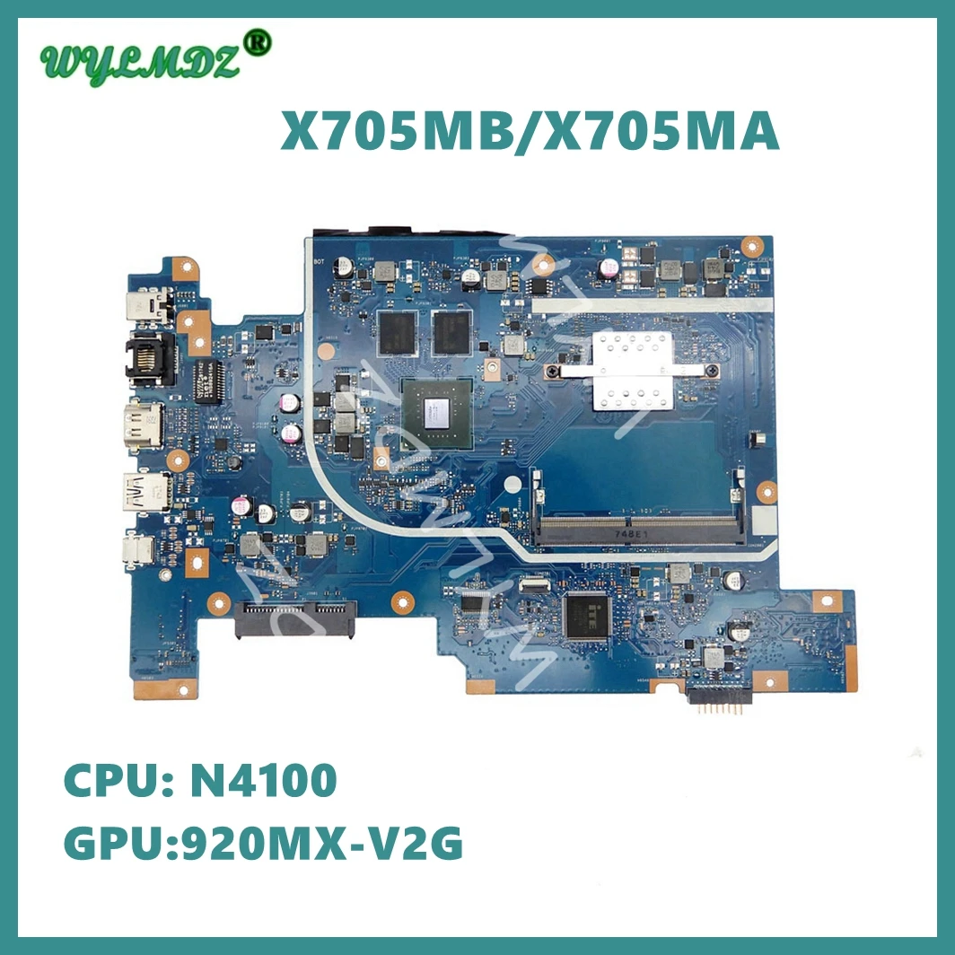 

X705MB with N4100 CPU 920MX-V2G GPU Notebook MAINboard For ASUS Vivobook 17 X705MA X705M Laptop Motherboard 100% Test OK