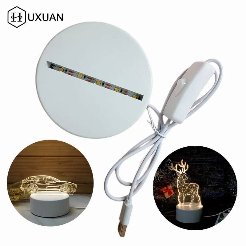 Touch Lamp Base 1Pcs for Acrylic 3 Colors LED Lamp Display Stand 3D Night Light Cartoon Anime USB Black White lamp base,led lamp base
