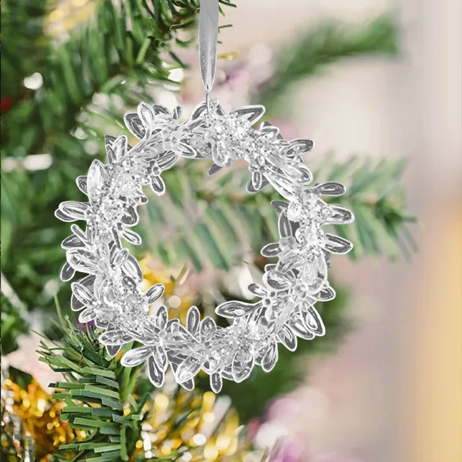 Christmas Decorations Charm Crystal Ornaments Snowflake Hanging Ornaments Dance Decorative Xmas Tree Stained Glass Cat 3
