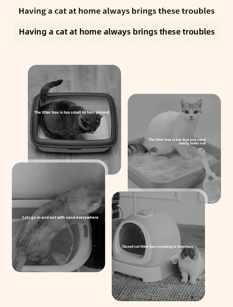 Fully Enclosed Cat Litter Box With Automatic Uv Odor Control_voghion.com