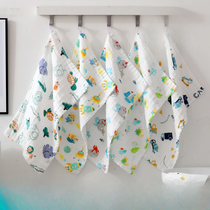 25x50cm Baby Six-layer Pure Cotton Gauze Small Towel Face Towel Square Mouth Baby Washcloth