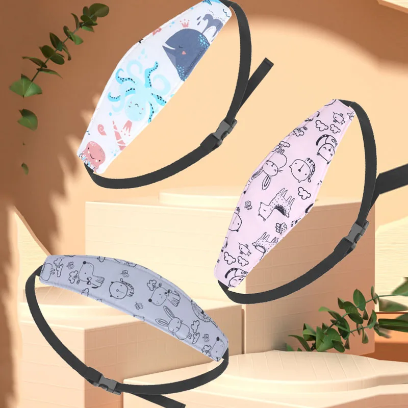 Fascia Per Seggiolino Auto Bambini - Supporto Testa Con Fibbia, 2 Pezzi (Gufo Blu) - Foto 8