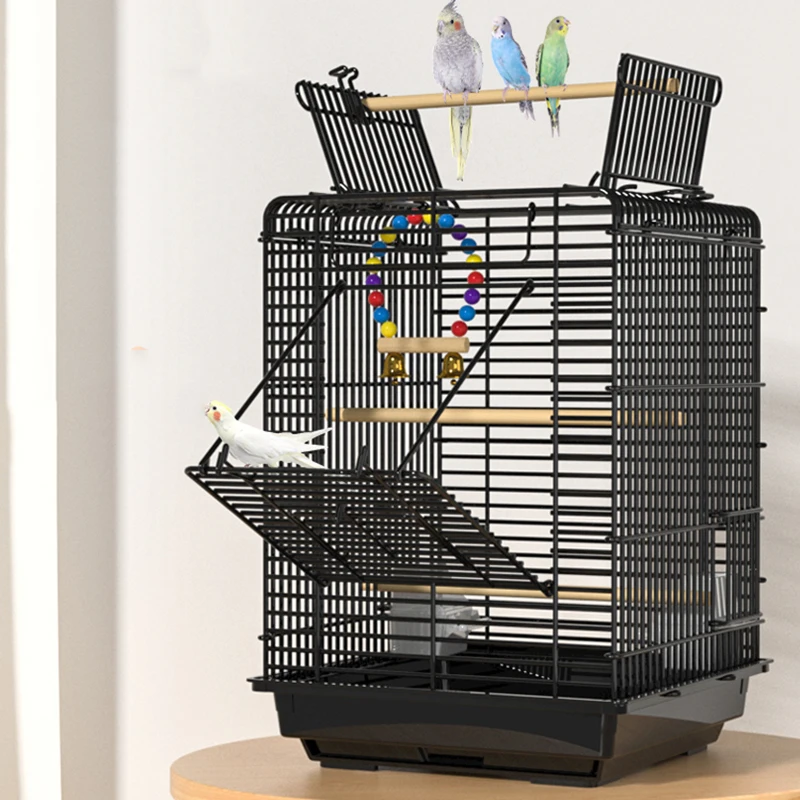 Protector Stainless Steel Birds Cage Parrot Splash Feeder Carrying