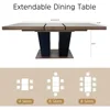 Extendable Dining Room Table for 4 6 8 10 People, 63"-78.74" Wooden Transformer Kitchen Dining Table with Black Double Sturdy 2