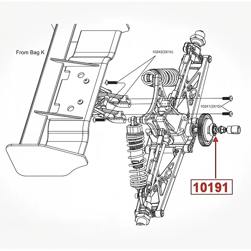 Arbre d'essieu VRX Racing 1/10 RC - Pièce 10191