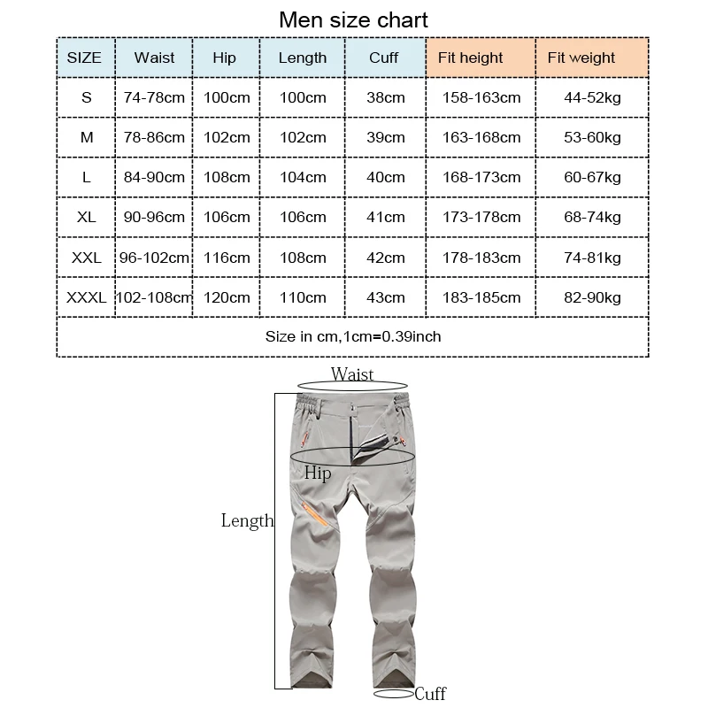 TRVLWEGO Men's Pants Camping Hiking Summer Quick Dry Water Resistant Zipper Pockets Lightweight Outdoor Fishing Climbing Trouser