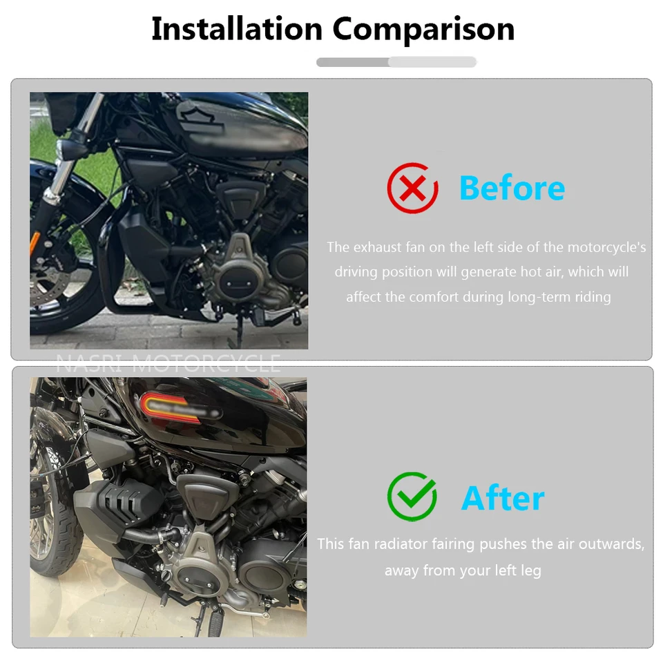 オートバイのファンラジエーターカバー,フェアリング,熱間冷却,エア