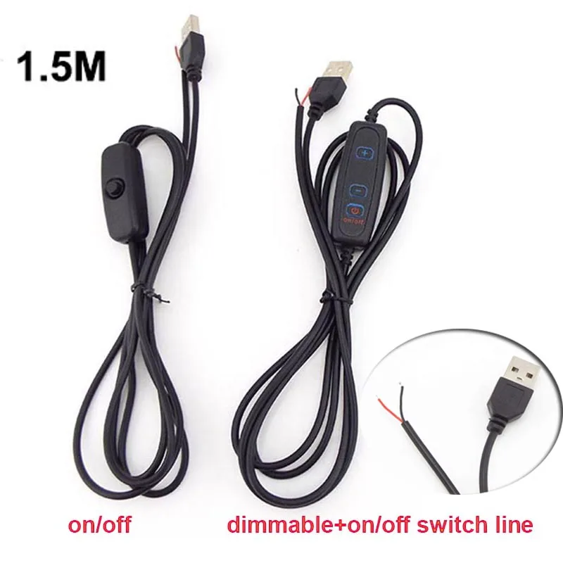 DC 5V LED Dimmer USB Port Power Supply Line Dimming Color-matching Extension Cable With ON OFF Switch Adapter For LED Light Bulb led dimmer switch led dimmer controller smart dimmer switch led string dimmer