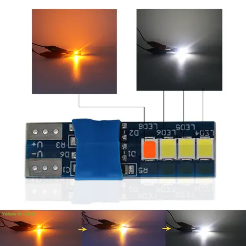 2pcs Canbus W5W T10 8smd 2835 Auto Wedge Light Car Interior Reading Lamp No Error Door Parking Bulb Blue Yellow Pink to white - Image 10