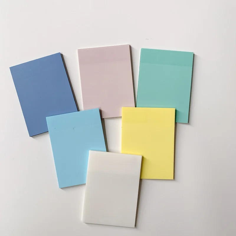 

50 Sheets PET Waterproof Transparent Memo Pad Sticky Notes Korean Stationery Sticker Daily To Do List Note Paper Mark