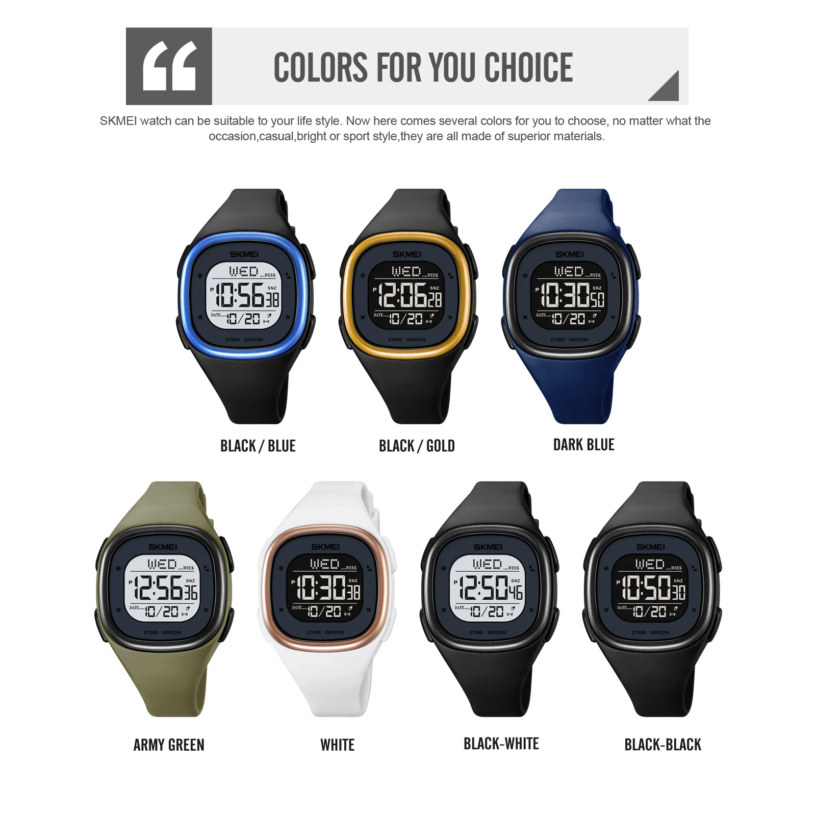 SKMEI Fashion Sport Watch For Men Dual Time Stopwatch LED Digital Wristwatch Waterproof Military Electronic Male Clock Relogio