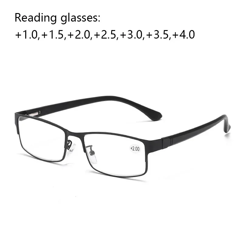 

Finished Half Frame Metal Reading Glasses Men Clear Flexible Business Magnifying Reader Presbyopic Glasses UltraLight