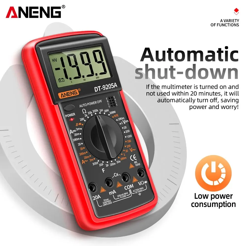 ANENG DT9205A Digital Multimeter AC/DC Transistor Electrical NCV Tester Meter Profesional Analog Auto Range Multimetro Tools 4