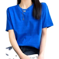 Women T-shirts 2025 Tops Solid Short Sleeve Loose O-neck  Cotton Casual Ladies Shirts Harajuku Korean Summer Woman Tshirts - Image 4