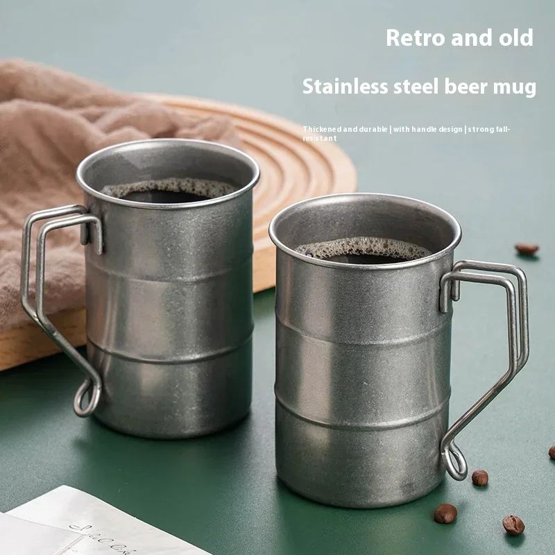 New Stainless Steel Outdoor Marco Cup, Water Cup, Industrial Style, Vintage, Creative Coffee, Camping, Picnic, Beer Coffee Mug L