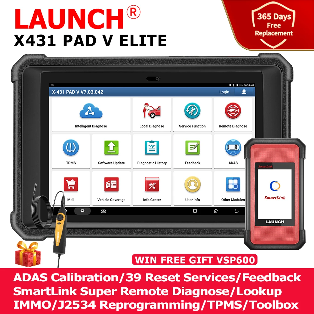 Lancio X431 Pad V Elite Smartlink C V2.0 Strumento Diagnostico Per Auto Scanner Di Calibrazione Adas Programmazione Immo J2534 Riprogrammazione