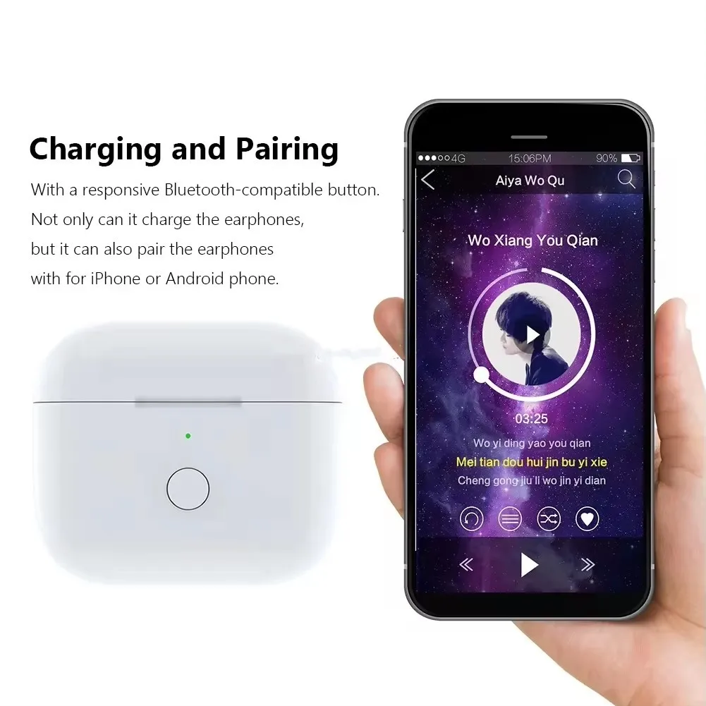 Charging Case Wireless Airpod Replacement Charging Case Compatible AirPods 1&2 Airpod3 Charger Pairing Sync Button