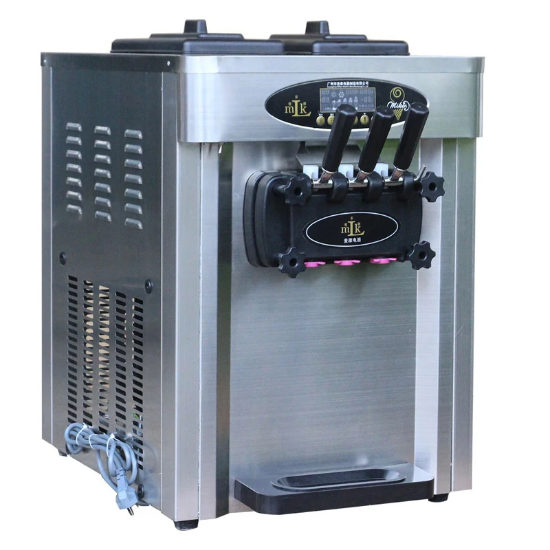 

New Commercial Stainless Steel Ice Cream Machine, One Button Cleaning