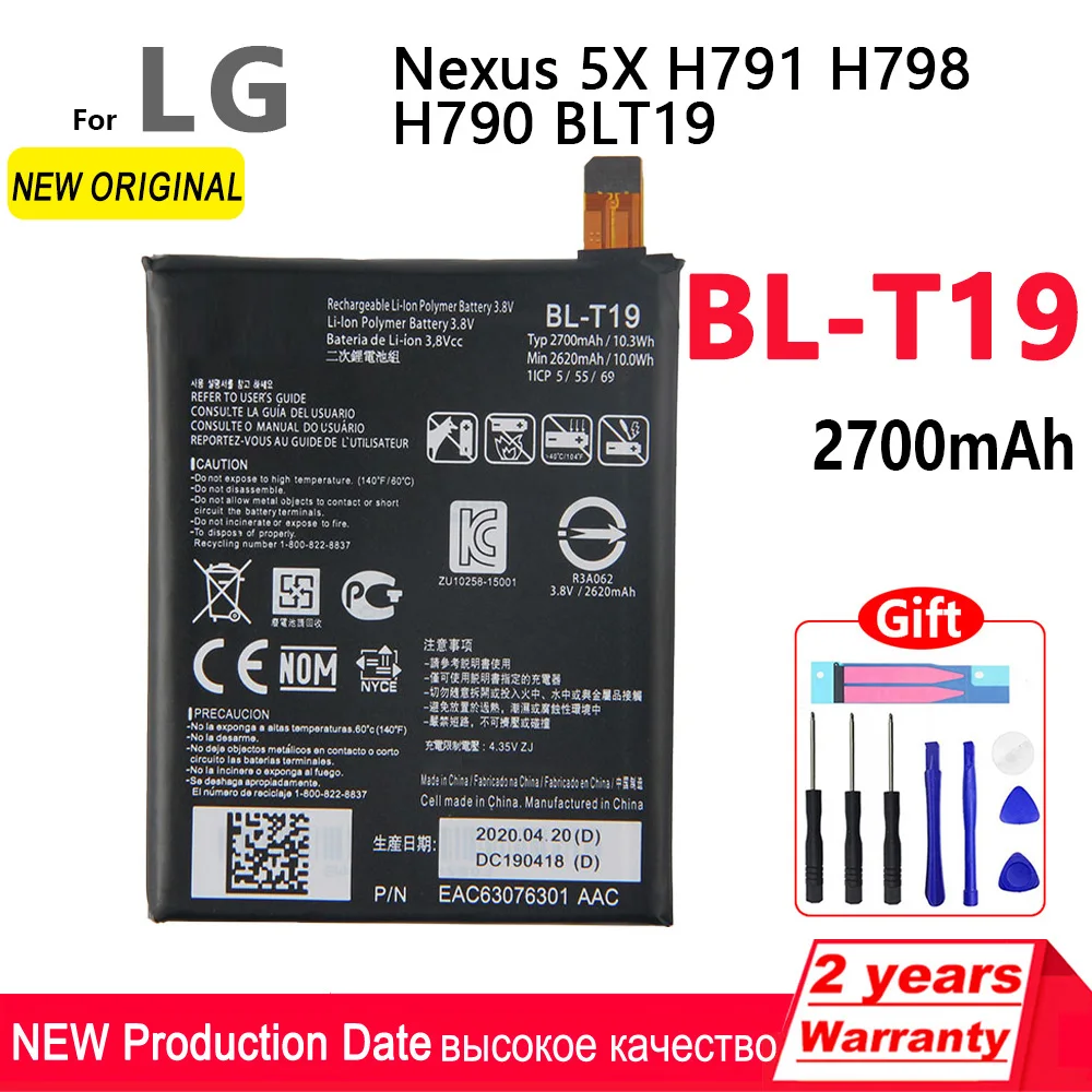 Batteria Di Ricambio Originale Bl-T19 Blt19 2700Mah Per Lg Nexus 5X H790 Blt19 H791 H798 T19 Batterie Per Telefoni Cellulari + Strumenti