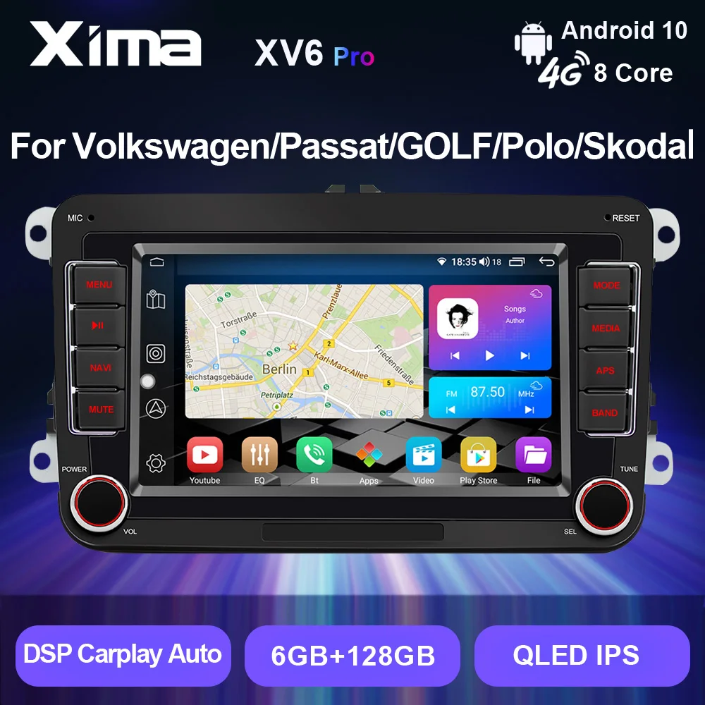 XIMA2DinAndroid11Carplaygpstracker4GCarRadioStereoForVW