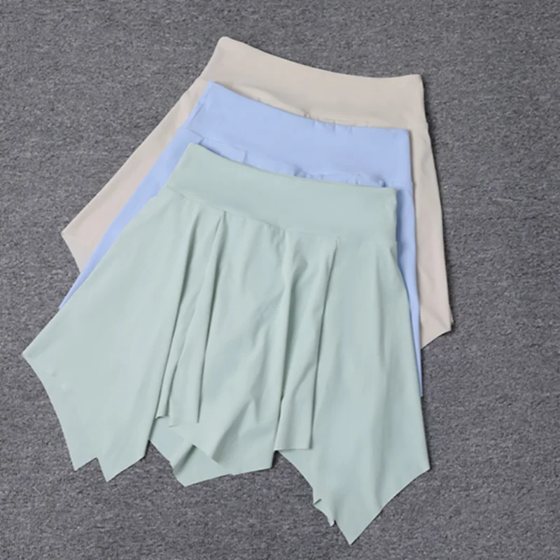Women Hip Covering Tennis Skirt One Piece Ballet Skirt Pleated Workout Yoga