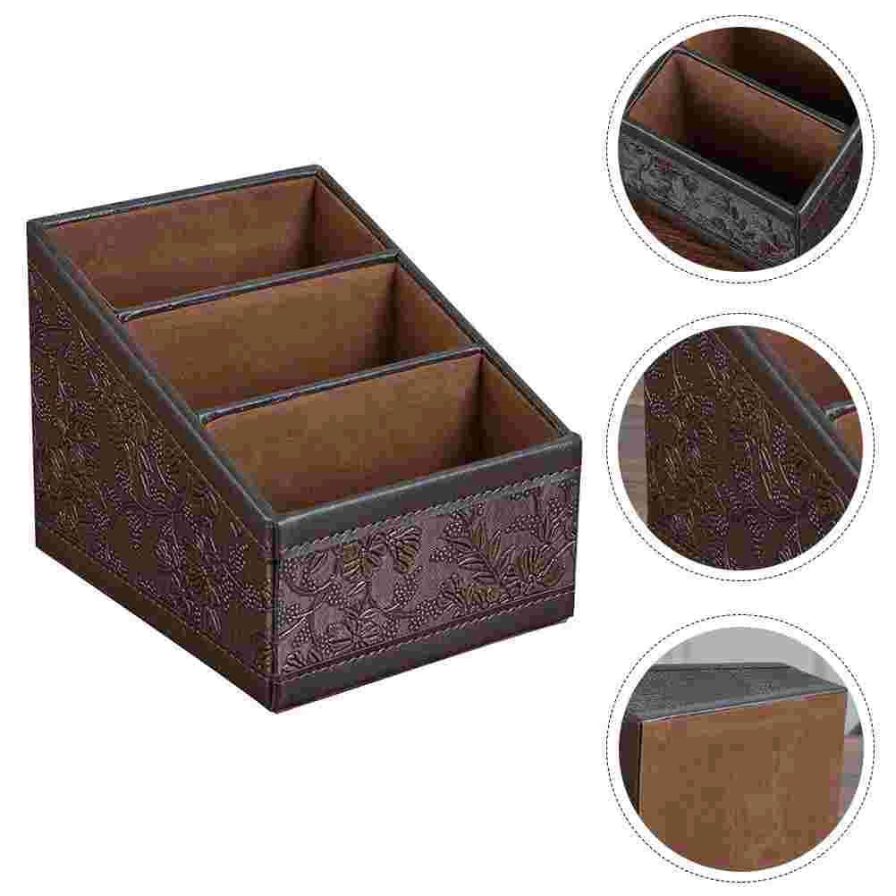 

Remote Control Storage Box Holder Controller Stationery Hotel Accessory Remote-control Unit Pu Compartment