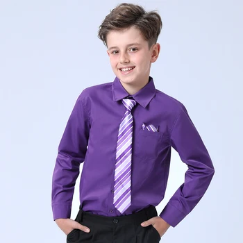 Boys Purple Oxford Shirt 1