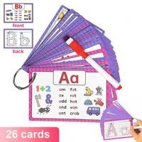 26 Alphabet Phonics CVC Words Learn Flash Cards abc letter with The Reasable Pen Writing Practice Educational Toys for Children 1