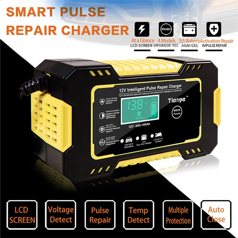 

6A 12V Digital Car Battery Charger Fully Automatic Repair Charge For Car Motorcycle SUV Stea Battery Charger 12v Fully Automatic