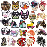 Cartoon Flower Embroidery Iron-On Patches – Cute Fox, Whale, Butterfly & Animal Cloth Stickers for Clothes, Jackets, Bags & DIY Applique Projects