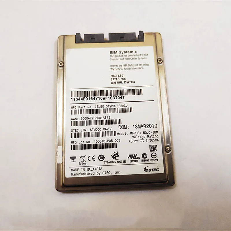 100GB For IBM System X 00W1120 00W1121 00W1124 SATA 6.0Gb Solid State Disk 2.5 Inch