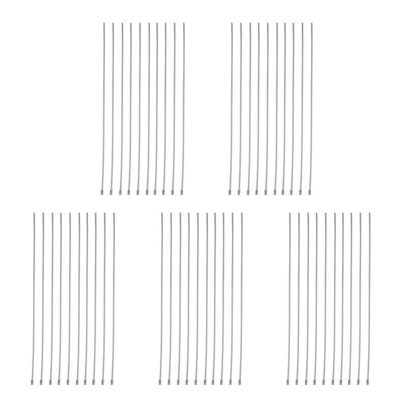 

50Pcs 17.7 Inch Stainless Steel Locking Cable Ties For Exhaust Pipe Header Wrap Tape Silver