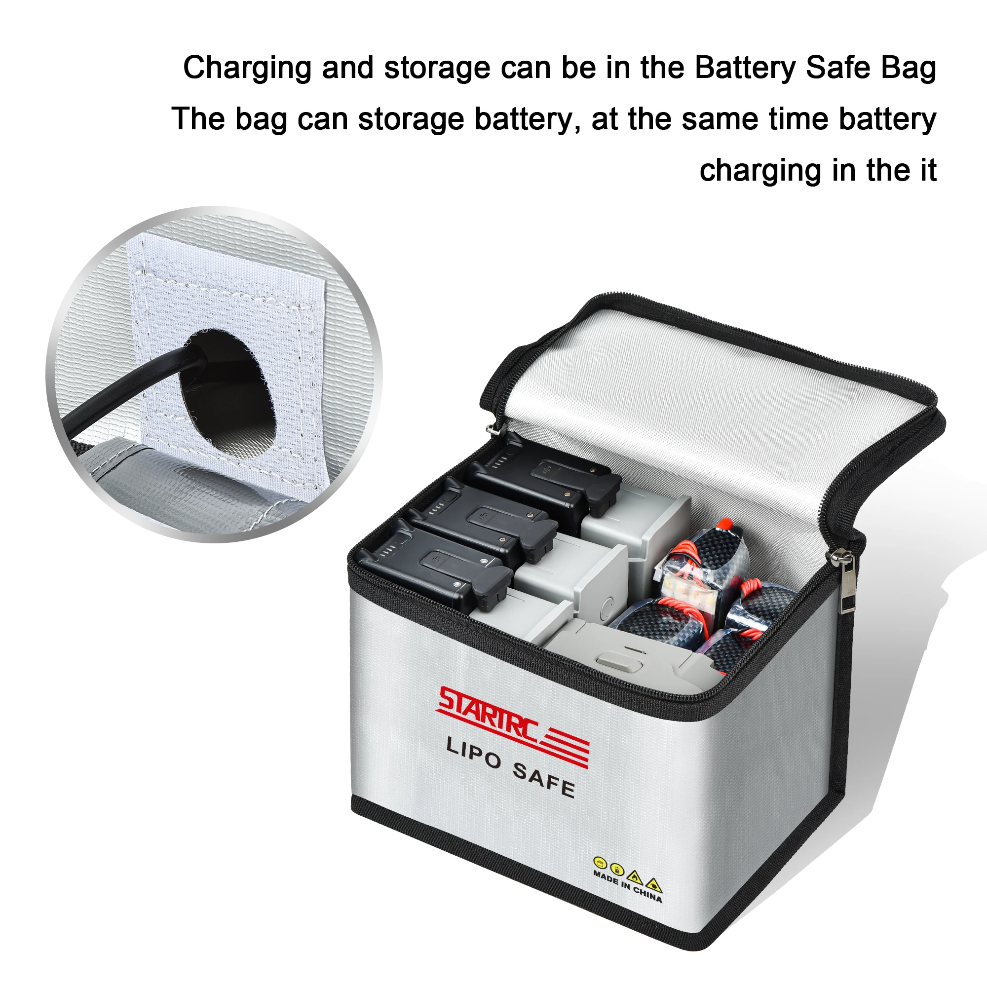 STARTRC Drone Battery Bag for DJI Mini 4 Pro/Air 3/Mini 3/Mavic 3/Avata/Mini 2 Explosion-proof Fireproof Safe Storage Bag Case