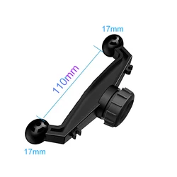 Enhanced Dual Mobile Phone Car Mount Adapter with Universal 17mm Ball Head Connection (11cm Width)