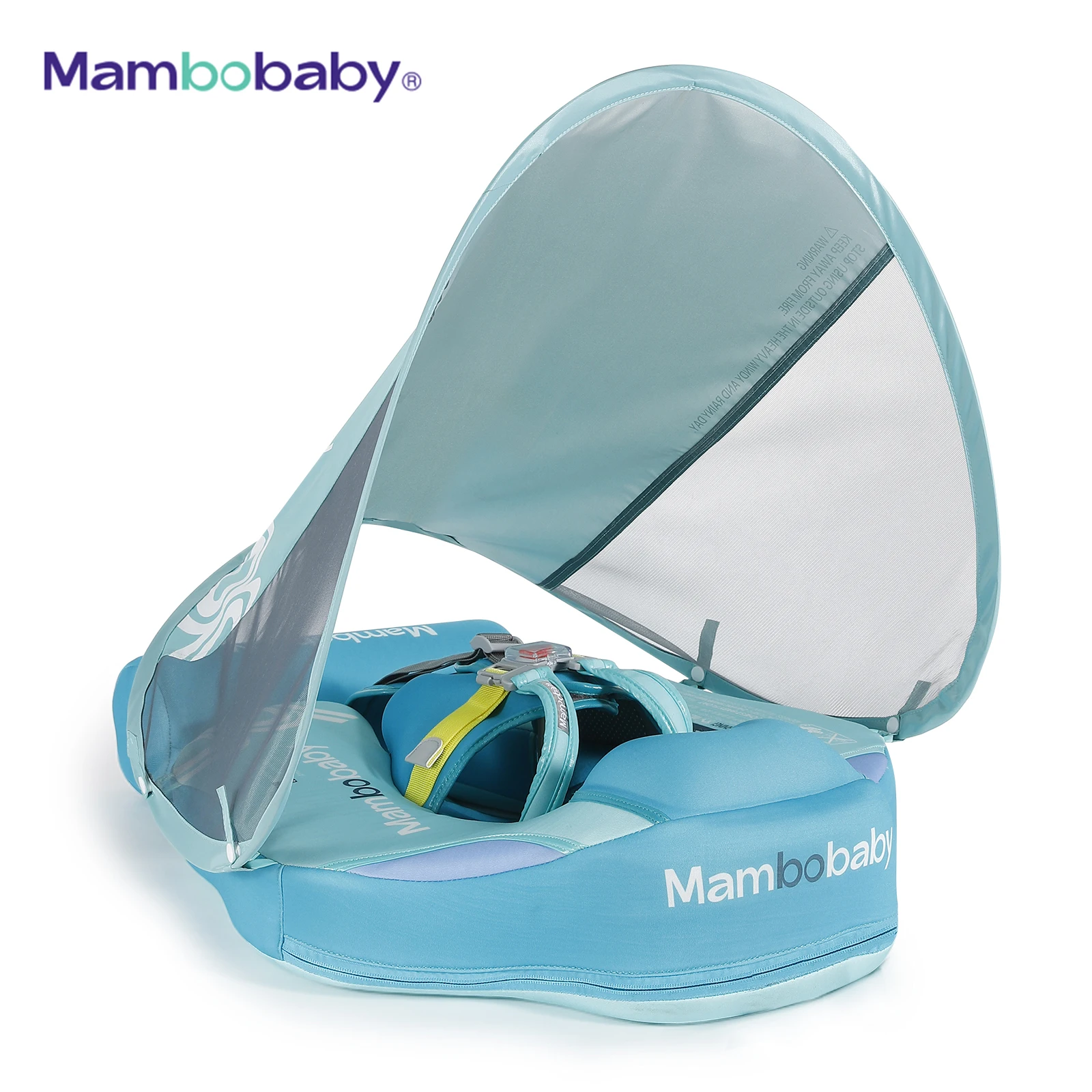 Mambobaby Float Dropshipping Non-Inflatable Baby Float with Canopy Waist Swimming Chest Floater with Tail Float Trainer