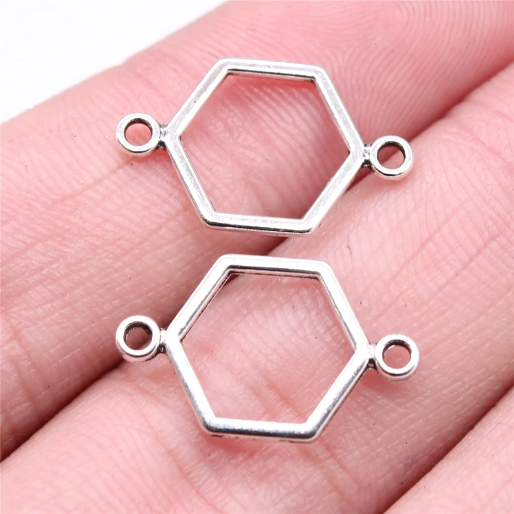 19x13mm KC Gold Color Honeycomb Connector Charms For Jewelry Making 40pcs Jewelry Charms Silver Charms Silver Charm