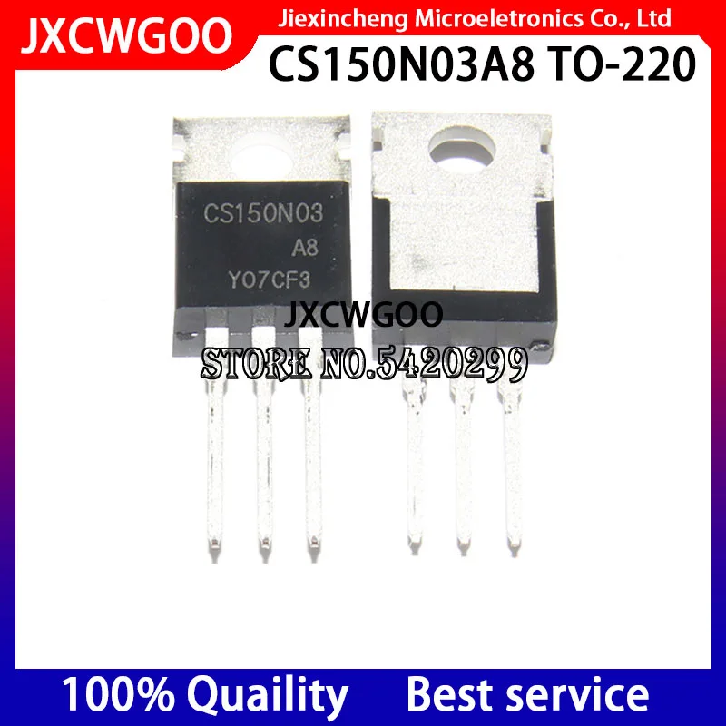 5 pces cs150n03a8 cs150n03 to220 150a/30v mosfet para-220 original novo